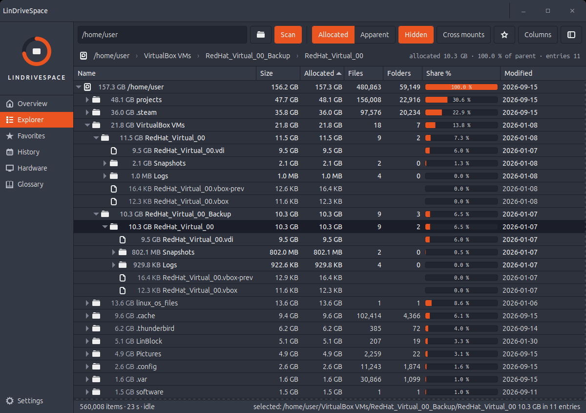 lin-drivespace interface